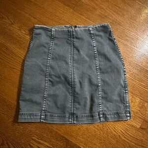 Free People Modern Femme Mini Skirt - Grey Wash